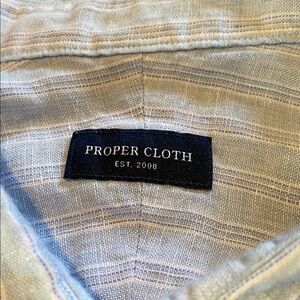 Proper Cloth Baird McNutt Irish Linen Button Down Shirt Blue White Stripe XL ‘25